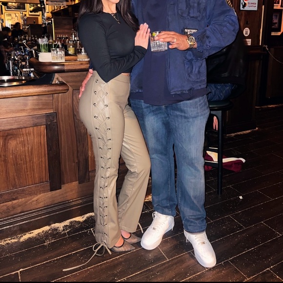 Forever 21 Lace-Up Faux Leather Bootcut Pants - Picture 5 of 6